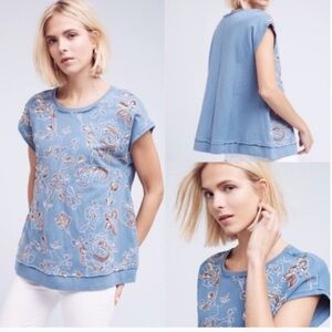 Anthropologie Akemi + Kin Blue Hildie Blouse Top